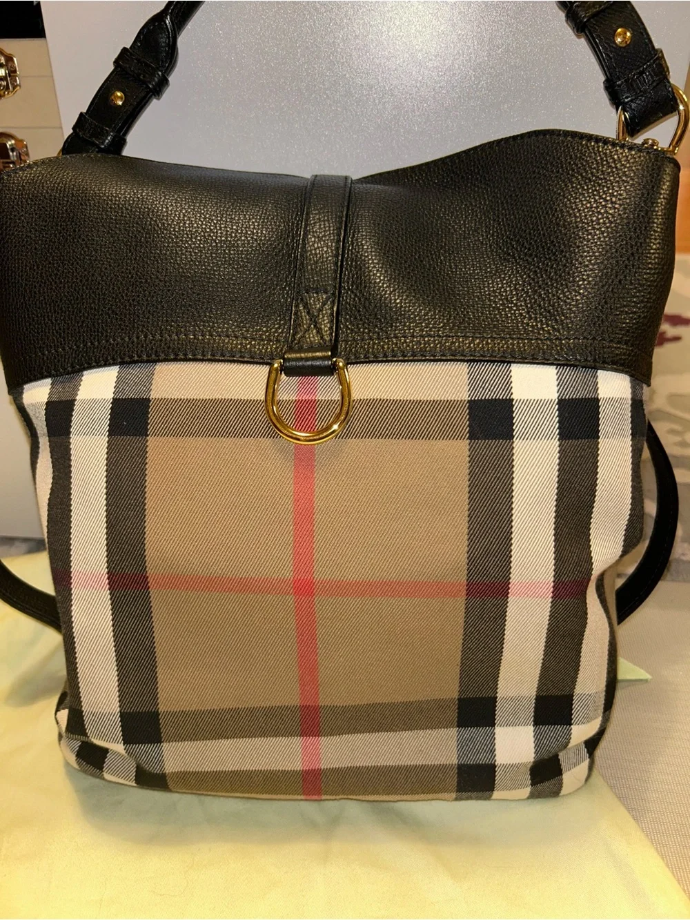 Burberry Sycamore House check hobo bag